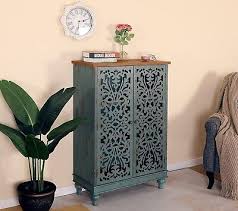 tall accent cabinet with 2 doors 3 tier