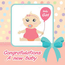 Card New Born Baby Girl Royalty Free Cliparts Vectors And Stock