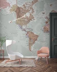 Classic World Map Wallpaper Mural