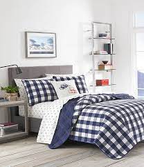 Ed Bauer Lake House Navy Plaid Quilt