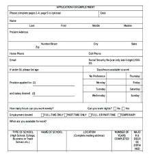 Free Printable Application For Employment Template Form Word