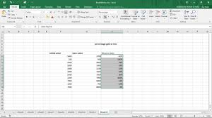 Multiplication, addition and other actions for example, 10% of 100 is 0.1 * 100 = 10. Excel Formula For Percentage Gain Or Loss Basic Excel Tutorial
