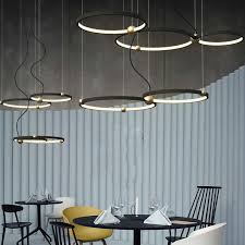 Modern Black Ring Planetary Belt Pendant Lamp Ceiling Light Chandelier Hanging Fixtures Industrial Living Room Decorative Lamp Pendant Lights Aliexpress
