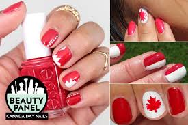 canada day nail art 9 patriotic red