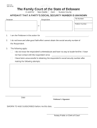 affidavit of no ssn fill out sign