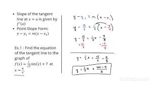 How To Find The Tangent Line To A Curve