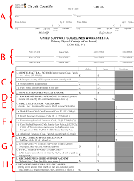 Calculating Child Support Maryland Child Support Worksheet