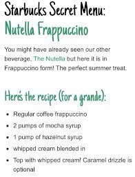 nutella frappuccino starbucks secret