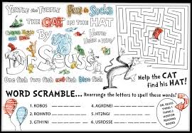 Dr Seuss Activity Sheets For Classroom