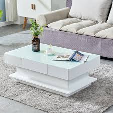 modern high gloss white coffee table