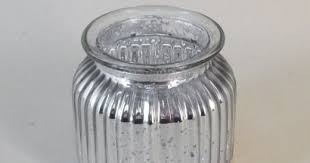 Silver Ribbed Mercury Glass Flower Vase