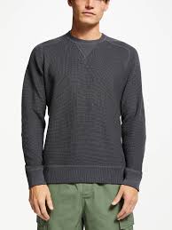 Super soft thermal / waffle knit fabric. Carhartt Wip Tight Waffle Knit Jumper Blacksmith Grey At John Lewis Partners