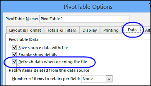 automatically refresh an excel pivot