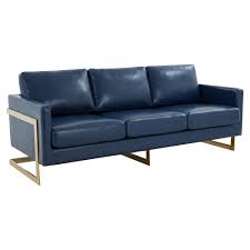 leisure mod lincoln navy blue l sofa