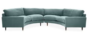 a curved sofa
