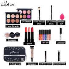makeup kit and bag of cosmetics