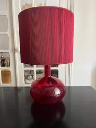 Red Vintage Glass Lamp From Ikea 2000s
