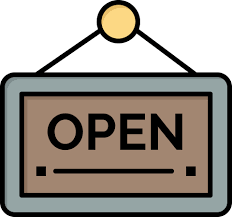 open sign board hotel flat color icon