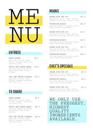 Yellow And Blue Highlighter Menu Template Easil