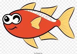 cartoon red fish with open smiling