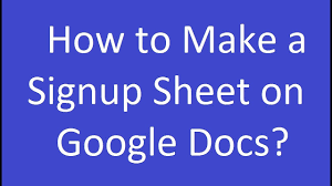 signup sheet on google docs