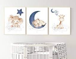 Nursery Wall Art Animals Baby Room