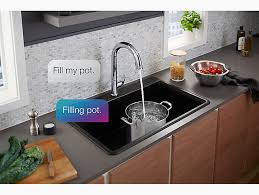 The hose extends and retracts without friction points, fed by gravity. Sensate Faucet With Kohler Konnect K 72218 Wb Kohler Kohler
