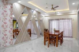Wooden 6 Seater Dining Room Design With
