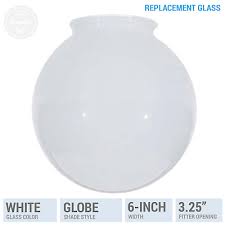 6 inch white globe glass shade 3 1 4