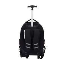 black rolling backpack with