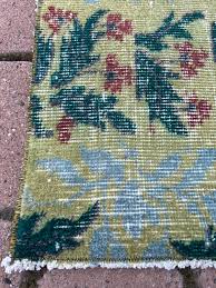 green rug vine rug handmade rug