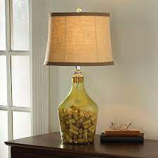 napa glass cork catcher table lamp