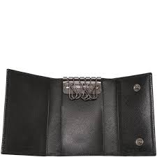 Prada Black Saffiano Leather Key Case
