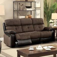Barcalounger restore & relax leather recliner black. Furniture Of America Gwendalyn Faux Leather Recliner Sofa In Brown And Black Walmart Com Walmart Com