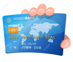 Illustration Of A Cartoon Human Hand Holding Credit Card Sample