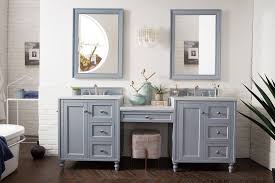 james martin copper cove encore 86 double vanity set silver gray with makeup table 3 cm arctic fall solid surface top