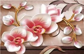pink and white 3d flower wallpaper for