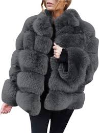 Llcr Women Fluffy Faux Fur Coat Women