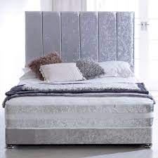 Memory Sprung Crushed Velvet Bed