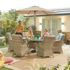 Oyster 8 Seat Rattan Garden Dining Set