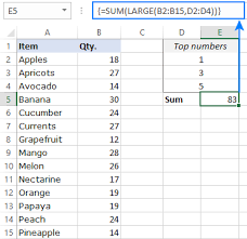 Excel How To Sum Largest Numbers In A
