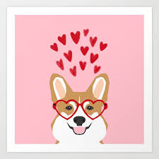 It is mysterious and shrouded in legends and rich history. Corgi Heart Glasses Dog Breed Valentines Day Welsh Corgis Gifts Art Print By Corgicrew Society6