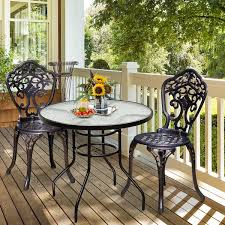 Round Metal Outdoor Bistro Dining Table