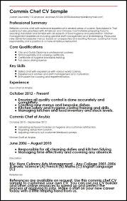 Explain what's on your resume. Commis Chef Cover Letter Examples