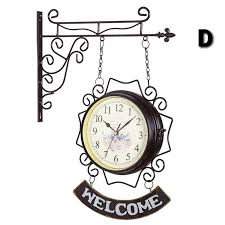 Double Sided Vintage Wall Hanging Clock