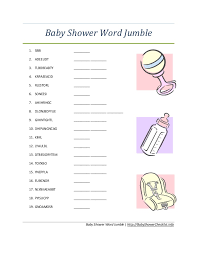 Baby Shower Word Jumble