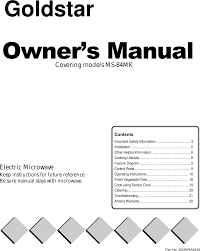 S841mha Microwave Oven User Manual Lg Electronics Usa