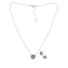 white zircon necklace and earring set