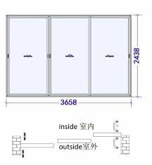 75 Aluminum Sliding Patio Door 3 Panels