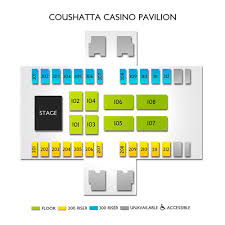 Grand Casino Coushatta Pavilion Seating Chart Version 2019